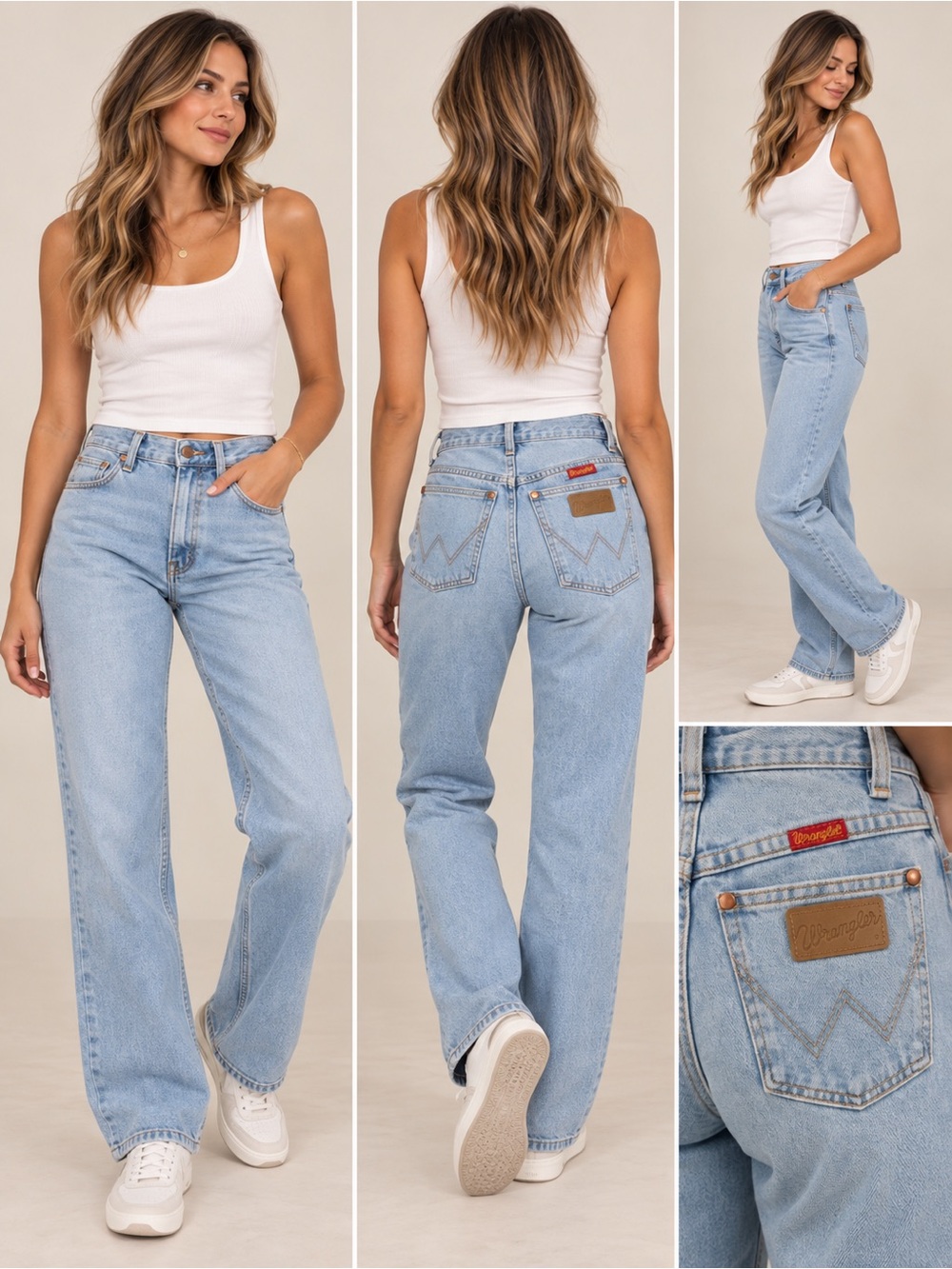 Wrangler Women's Light Blue Straight Leg High-Rise Jeans